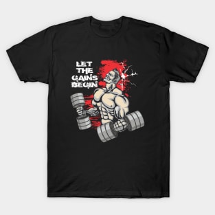 Let the gains begin - Crazy gains - Nothing beats the feeling of power that weightlifting, powerlifting and strength training it gives us! A beautiful vintage design representing body positivity! T-Shirt